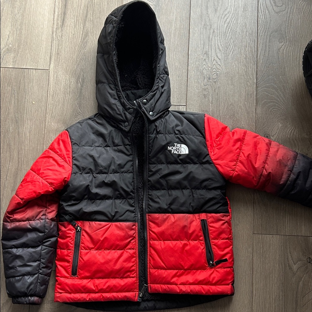 The North Face Red and Black Hooded Jacket